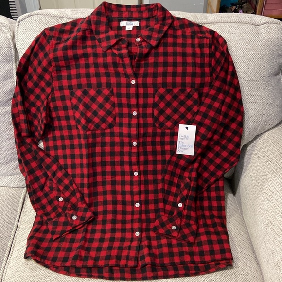 Croft & Barrow super soft flannel button down size L NWT!! - Picture 2 of 10